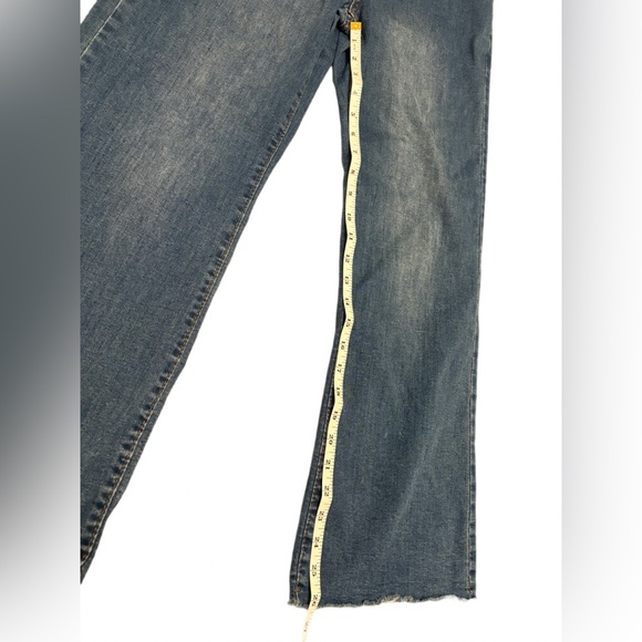 Kunmi Wide Leg Raw Hem Jeans Blue Denim Size 10 - Picture 5 of 5
